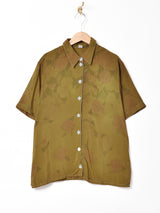 後染め 花柄 半袖シャツ