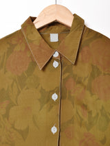 後染め 花柄 半袖シャツ