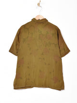 後染め 花柄 半袖シャツ