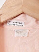 織柄 2ポケット 半袖 オープンカラーシャツ