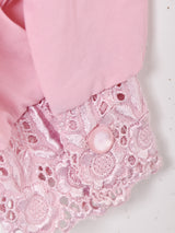 カットワーク 刺繍 長袖ブラウス