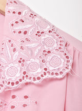 カットワーク 刺繍 長袖ブラウス