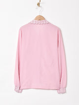 カットワーク 刺繍 長袖ブラウス