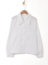 エンボスデザイン 長袖ブラウス