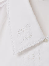 エンボスデザイン 長袖ブラウス