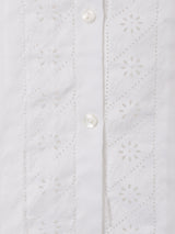 エンボスデザイン 長袖ブラウス