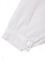 エンボスデザイン 長袖ブラウス