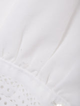 エンボスデザイン 長袖ブラウス