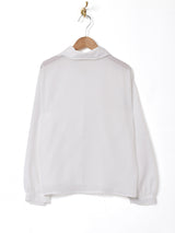 エンボスデザイン 長袖ブラウス