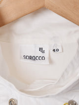 スタンドカラー 刺繍 ダブルボタン 長袖シャツ