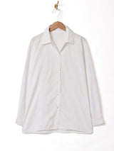 イタリア製 刺繍 長袖 オープンカラーシャツ