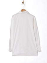 イタリア製 刺繍 長袖 オープンカラーシャツ