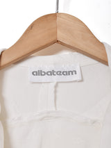 ショールカラー 織柄 長袖ブラウス