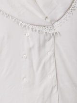 ショールカラー 織柄 長袖ブラウス