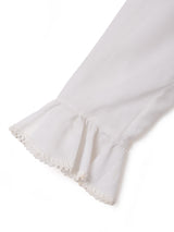 フリル ダブルボタン 長袖ブラウス