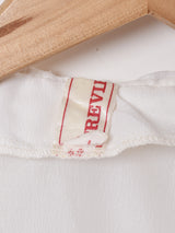 フリル ダブルボタン 長袖ブラウス