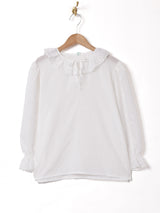 カットワークスリーブ 長袖ブラウス