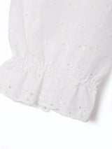 カットワークスリーブ 長袖ブラウス