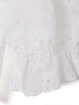 カットワークスリーブ 長袖ブラウス