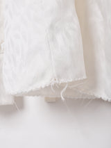 織柄 レースフリル 長袖ブラウス