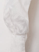 織柄 レースフリル 長袖ブラウス