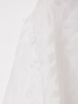 織柄 レースフリル 長袖ブラウス