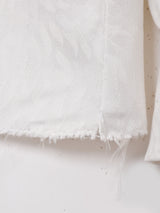 織柄 レースフリル 長袖ブラウス