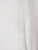 織柄 レースフリル 長袖ブラウス