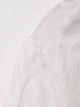 織柄 レースフリル 長袖ブラウス