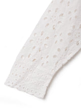 カットワーク 長袖ブラウス