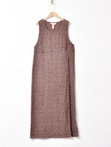 小花柄 リネン スリーブレスワンピース