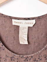 小花柄 リネン スリーブレスワンピース