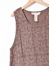 小花柄 リネン スリーブレスワンピース