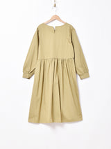 【2色展開】Meridianクロシェベスト付き長袖 ワンピース