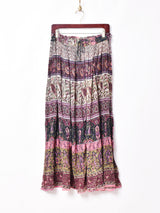 インド綿スカート ピンク系