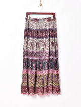 インド綿スカート ピンク系