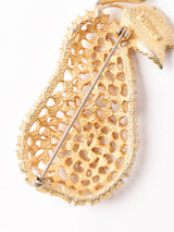 ラインストーン 洋ナシモチーフ ブローチ