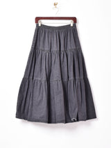 ブラックデニム ティアードスカート