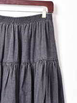 ブラックデニム ティアードスカート