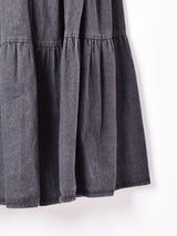 ブラックデニム ティアードスカート