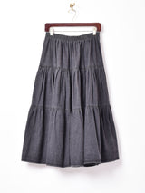 ブラックデニム ティアードスカート