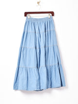 アメリカ製 ティアード デニム ロングスカート