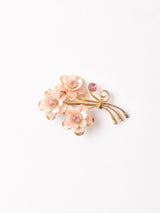 ラインストーン フラワーモチーフ ブローチ