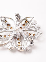 カラフルラインストーン フラワーモチーフ ブローチ