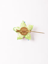 陶器 ピンクフラワ—モチーフ ブローチ