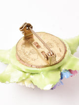 Crown Staffordshire 陶器 ブーケモチーフ ブローチ