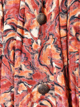 アメリカ製 総柄 フロントボタン ロングスカート