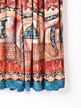 アメリカ製 総柄 フロントボタン ロングスカート