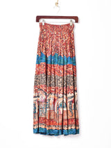 アメリカ製 総柄 フロントボタン ロングスカート