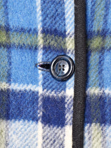 リバーシブル チェック柄 パイピングポンチョ